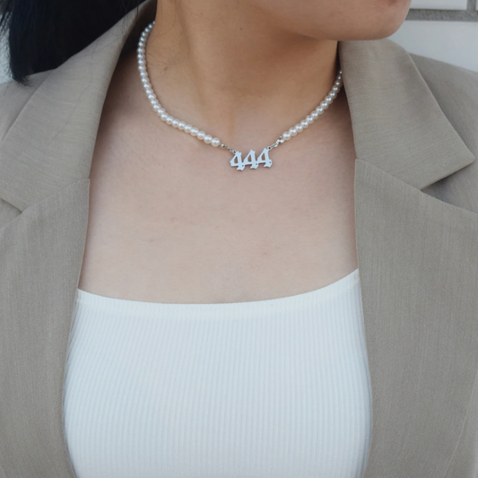 PEARL ANGEL NUMBERS NECKLACE