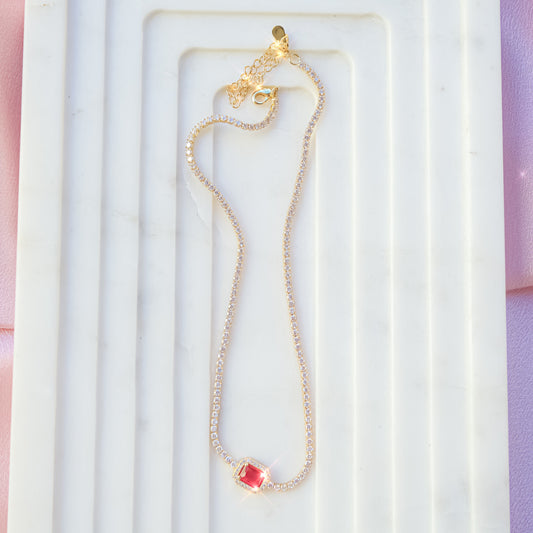 ruby choker, diamond choker, red diamond, ruby red, choker