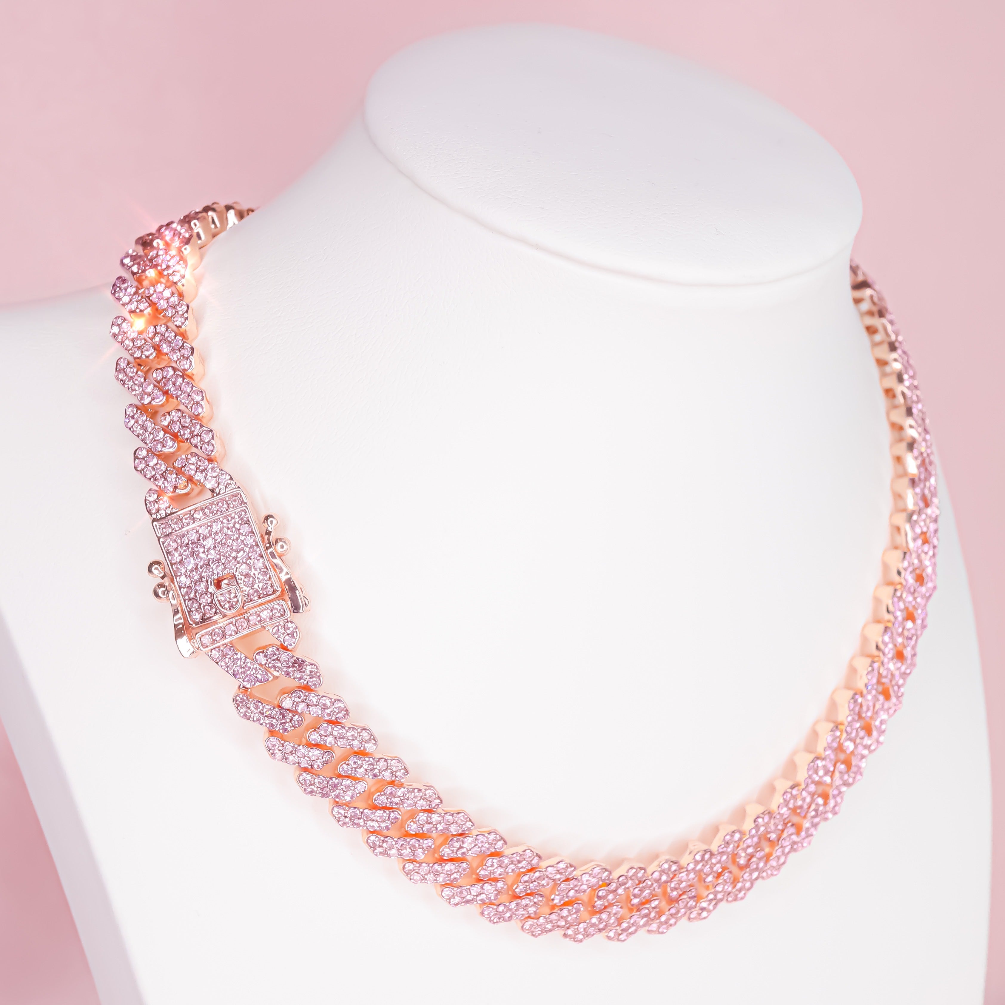 PINK MIAMI CUBAN NECKLACE