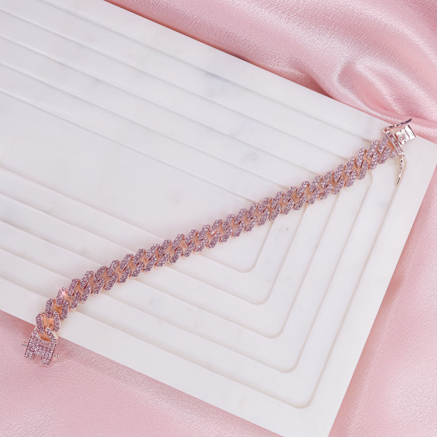 PINK MIAMI CUBAN BRACELET