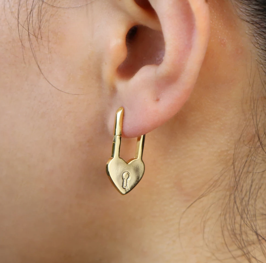 HEART ON LOCK EARRINGS