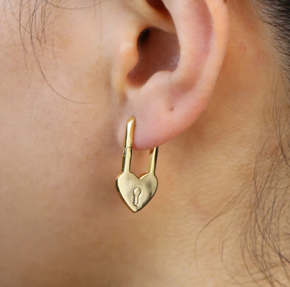 HEART ON LOCK EARRINGS