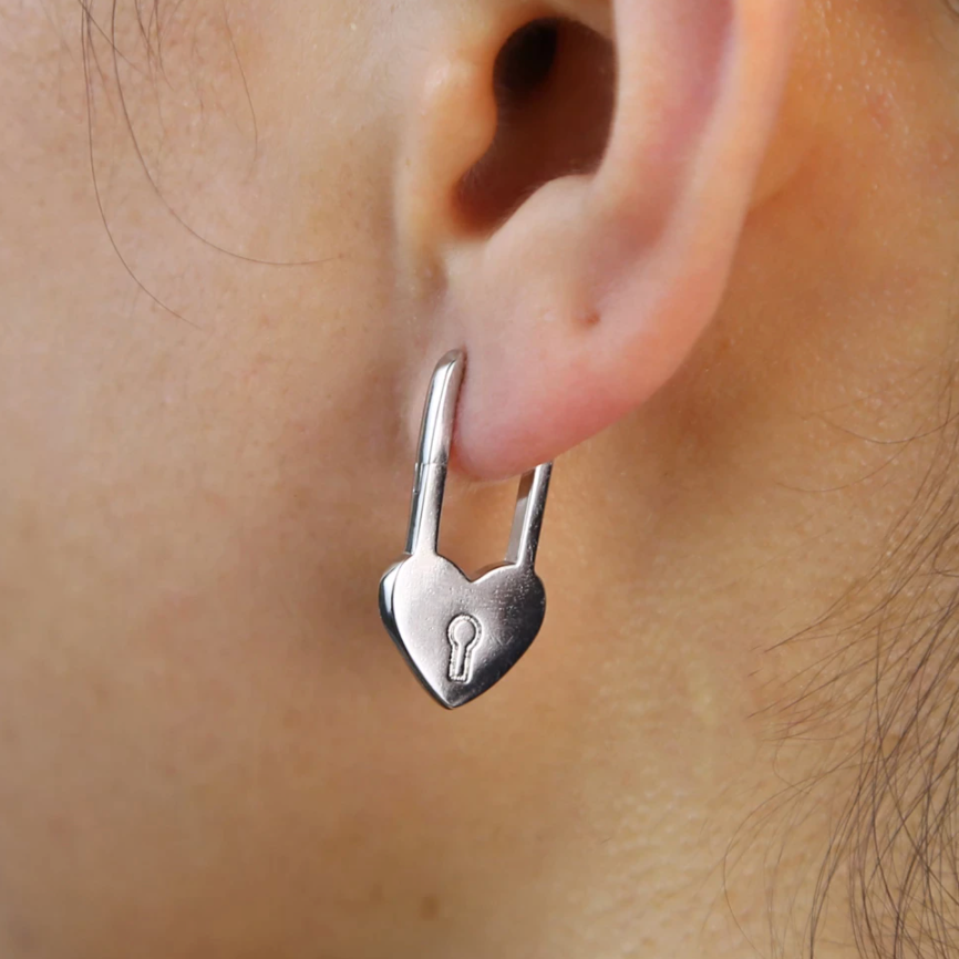 HEART ON LOCK EARRINGS
